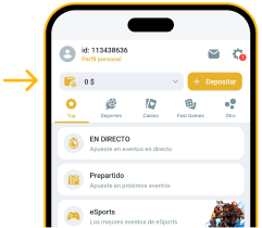Ve a la sección Depósito - Melbet Descargar